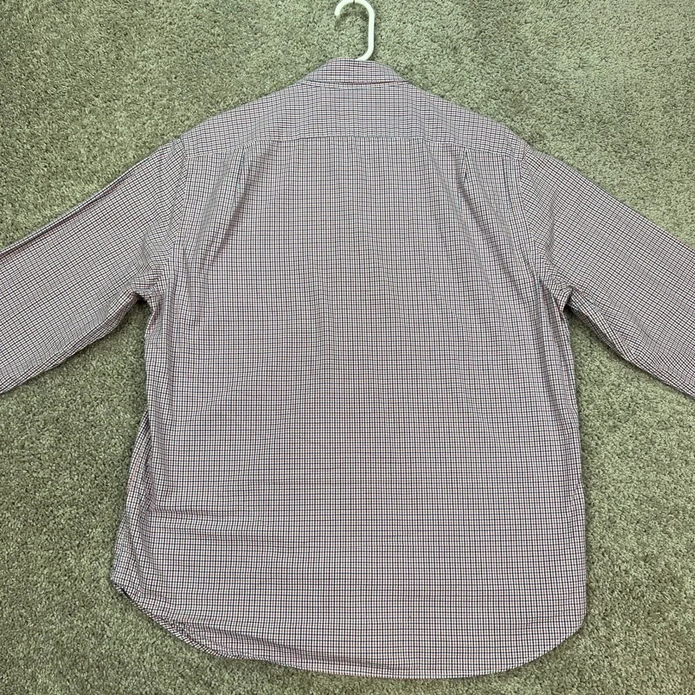J Crew Shirt Mens Large Button Down Long Sleeve Red Blue Plaid Gingham‎